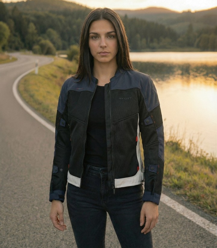 Chaqueta Moto Verano Mujer By City Luma Azul