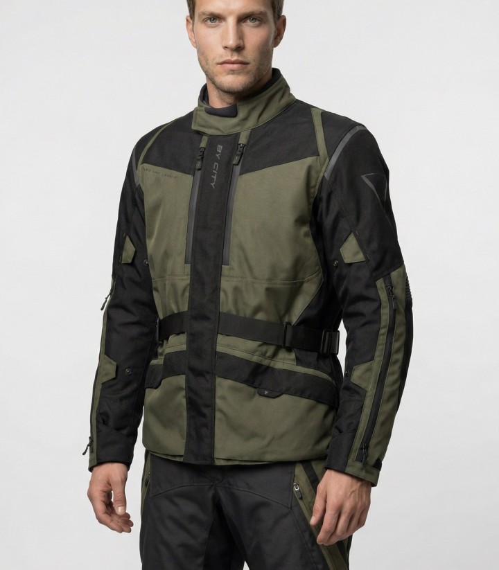 Chaqueta Moto Invierno Hombre By City K2 Verde Oscura