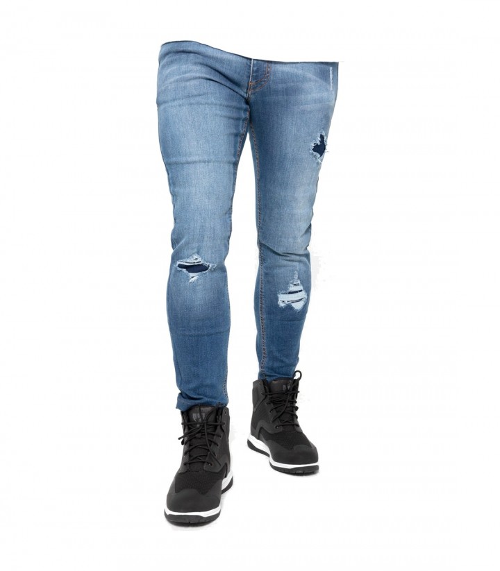 By City Soul Men's Motorcycle Pants in Blue