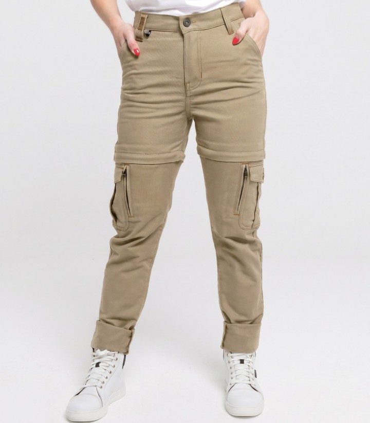 Pantalón Moto By City Air IV Mujer en Beige
