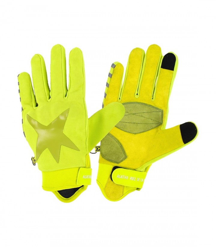 Guantes de Moto By City Agatha Ruiz de la Prada Fluor de Hombre Amarillos