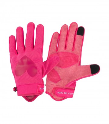 Guantes de Moto By City Agatha Ruiz de la Prada Fluor de Mujer Rosas