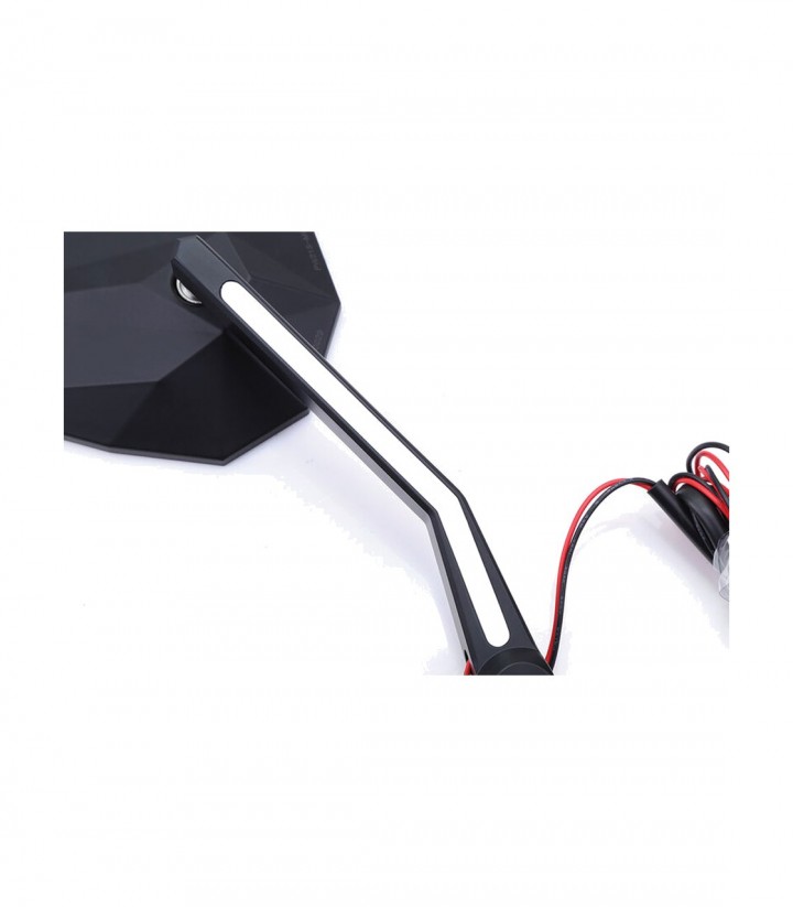 Lenkerspiegel Highsider Stealth-X3 mit LED-Standlicht in Schwarz