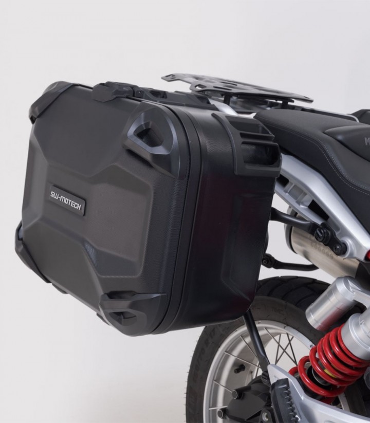 Maletas Laterales con Soporte DUSC Negras 33/41 L Moto Guzzi V85 Strada/TT (24) SW-MOTECH KFT.17.632.65001/B KFT.17.632.65001/B
