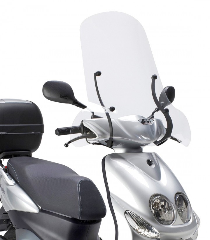 Windschild Klar Givi 105A für verschiedene Modelle von Aprilia, Honda, MBK, Peugeot, SYM und Yamaha