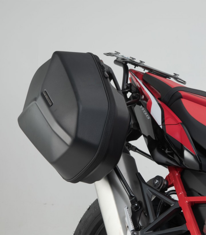 Seitenkoffer mit Träger AERO ABS Schwarz 25/25 L Honda CRF1100L Africa Twin (19-21) SW-MOTECH KFT.01.950.60101/B