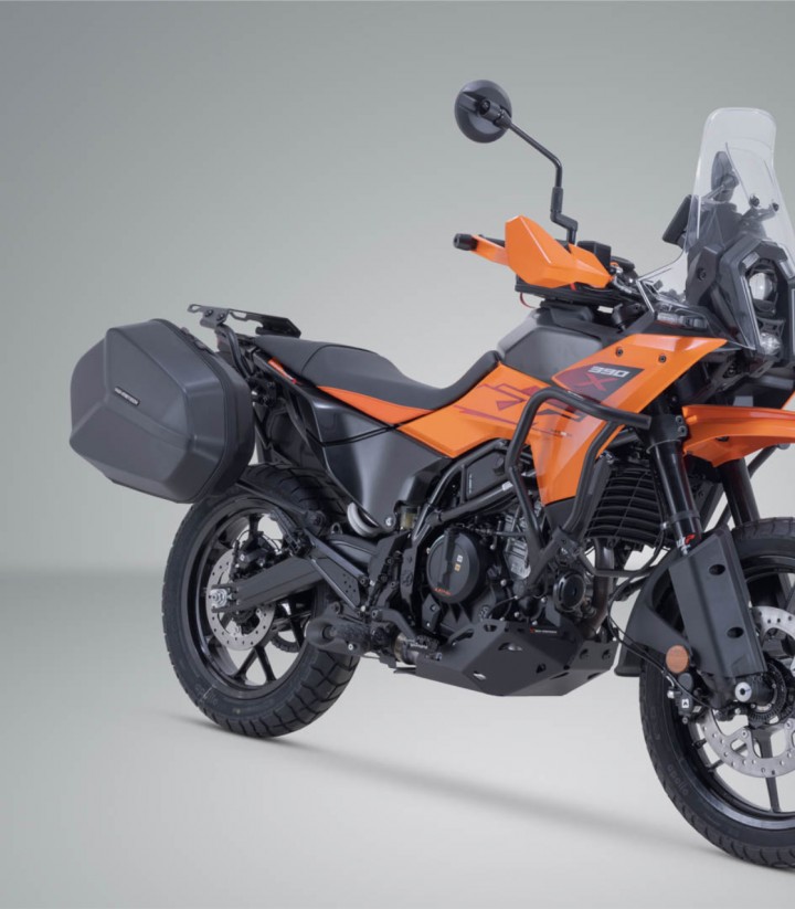 Seitenkoffer mit Träger AERO ABS Schwarz 25/25 L KTM 125/390 Enduro R/SMC R, 250/390 Adventure (25) SW-MOTECH KFT.04.417.60100/B