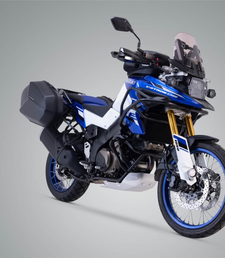 Seitenkoffer mit Träger AERO ABS Schwarz 25/25 L Suzuki V-Strom 1050DE (22) SW-MOTECH KFT.05.965.60100/B