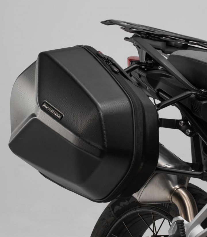 Seitenkoffer mit Träger AERO ABS Schwarz 25/25 L Triumph Tiger 800/XC/XCa/XCx/XR/XRt/XRx (10-18) SW-MOTECH KFT.11.748.60100/B
