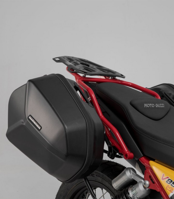 SW-MOTECH AERO ABS 25/25 L Side Cases with Carrier for Moto Guzzi V85 TT (19-23) Black KFT.17.925.60100/B KFT.17.925.60100/B
