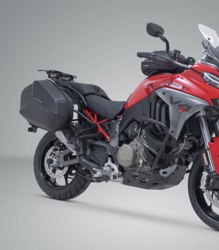 Maletas Laterales con Soporte AERO ABS Negras 25/25 L Ducati Multistrada V4 (20-24) SW-MOTECH KFT.22.822.60102/B KFT.22.822.6...