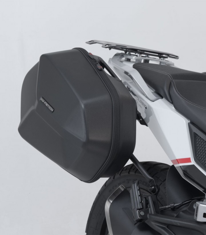 Seitenkoffer mit Träger AERO ABS Schwarz 25/25 L Moto Morini X-Cape 650 (21) SW-MOTECH KFT.23.017.60100/B