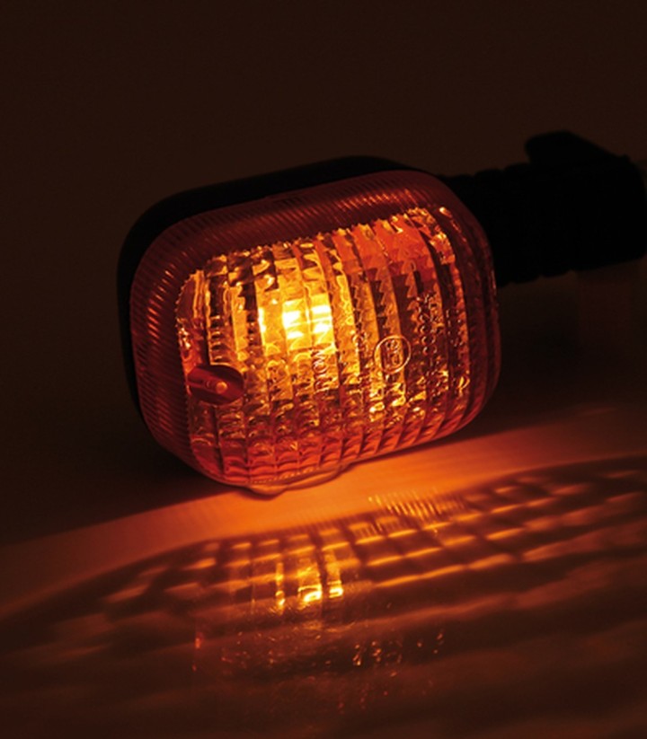 Intermitente Highsider Duc Style Negro con Cristal Naranja
