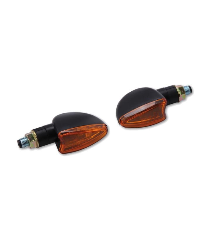 Intermitentes Highsider Arrow Mini Negro con Cristal Naranja