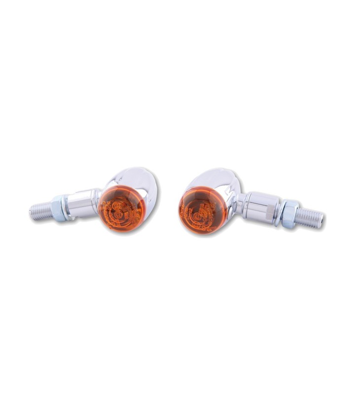 Highsider Turn Signals Micro-Bullet Chrome with Orange Lens