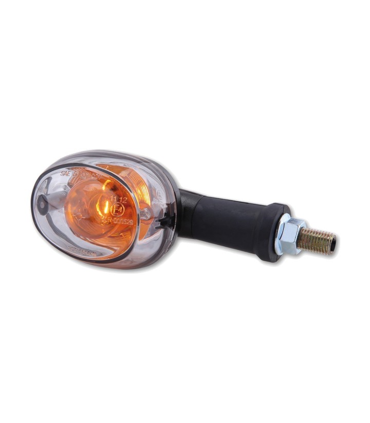 Intermitentes Highsider Oval Negro con Cristal Transparente