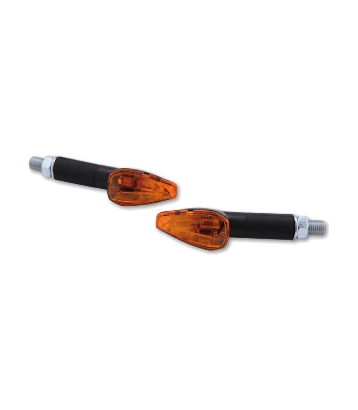 Intermitentes Highsider Peak Negro con Cristal Naranja