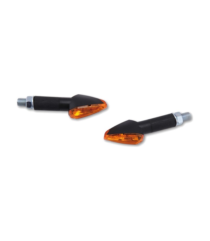 Intermitentes Highsider Peak Negro con Cristal Naranja