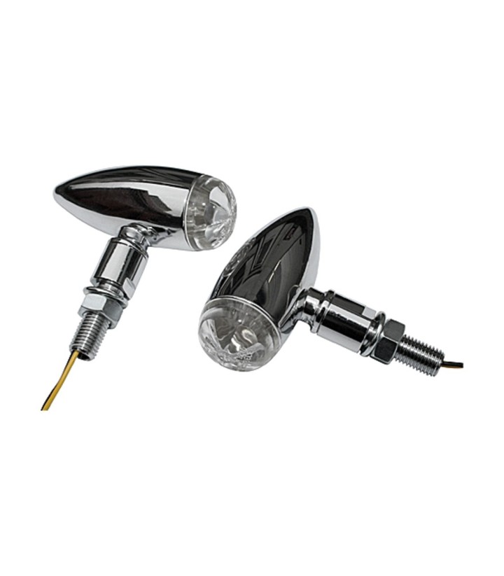 Intermitentes LED Highsider Micro-Bullet Cromado con Cristal Translúcido