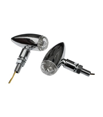 Highsider LED Turn Signals Micro-Bullet Chrome with Translucent Lens