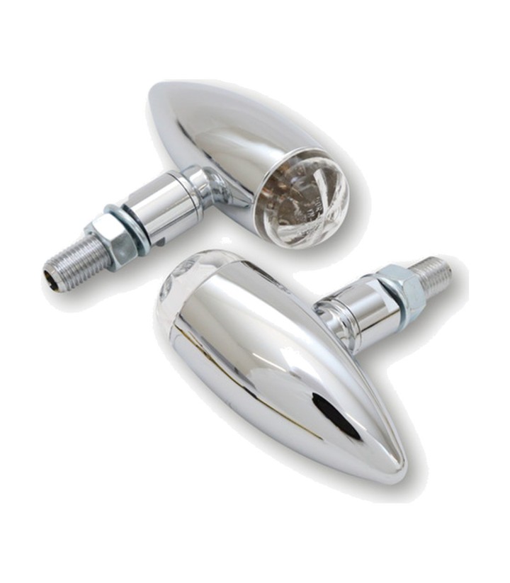 Intermitentes LED Highsider Micro-Bullet Cromado con Cristal Translúcido