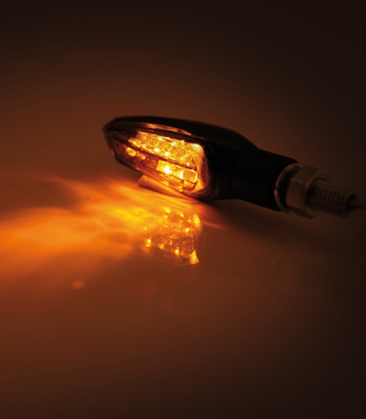 LED-Blinker Highsider Nova Schwarz mit getöntem Glas
