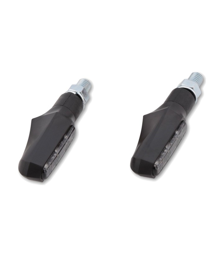 LED-Blinker Highsider Shorty Fin Schwarz mit getöntem Glas