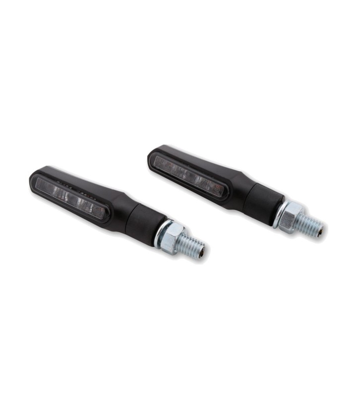 Intermitentes LED Highsider Shorty Fin Negro con Cristal Ahumado