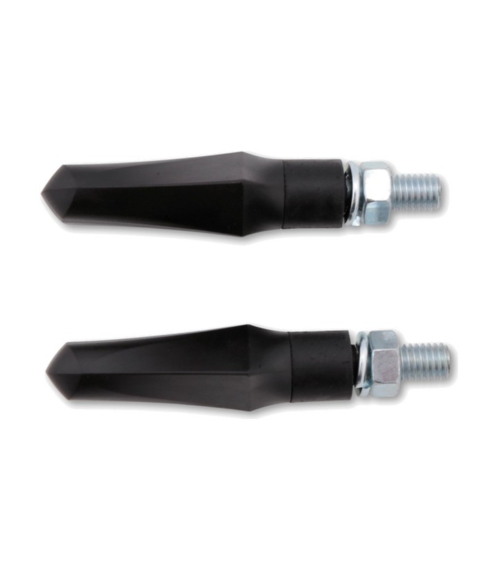 Intermitentes LED Highsider Shorty Fin Negro con Cristal Ahumado