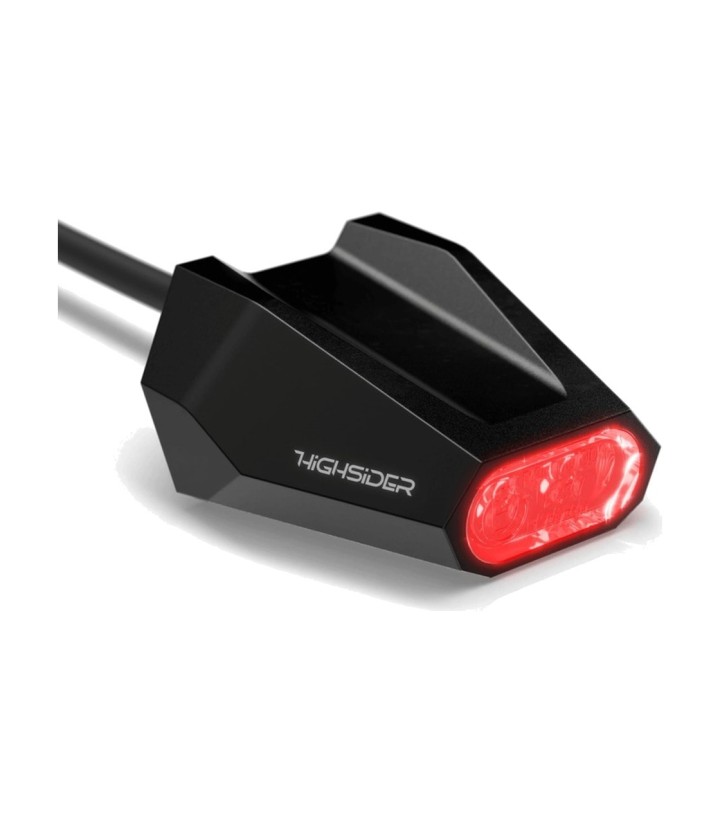Piloto Trasero LED Highsider Split-V Negro con Cristal Transparente