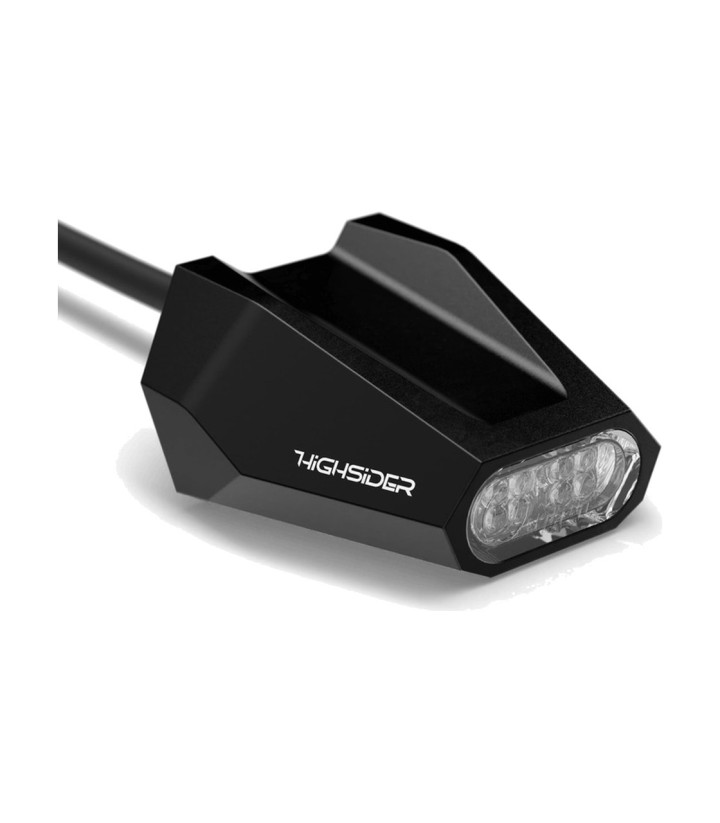 Piloto Trasero LED Highsider Split-V Negro con Cristal Transparente