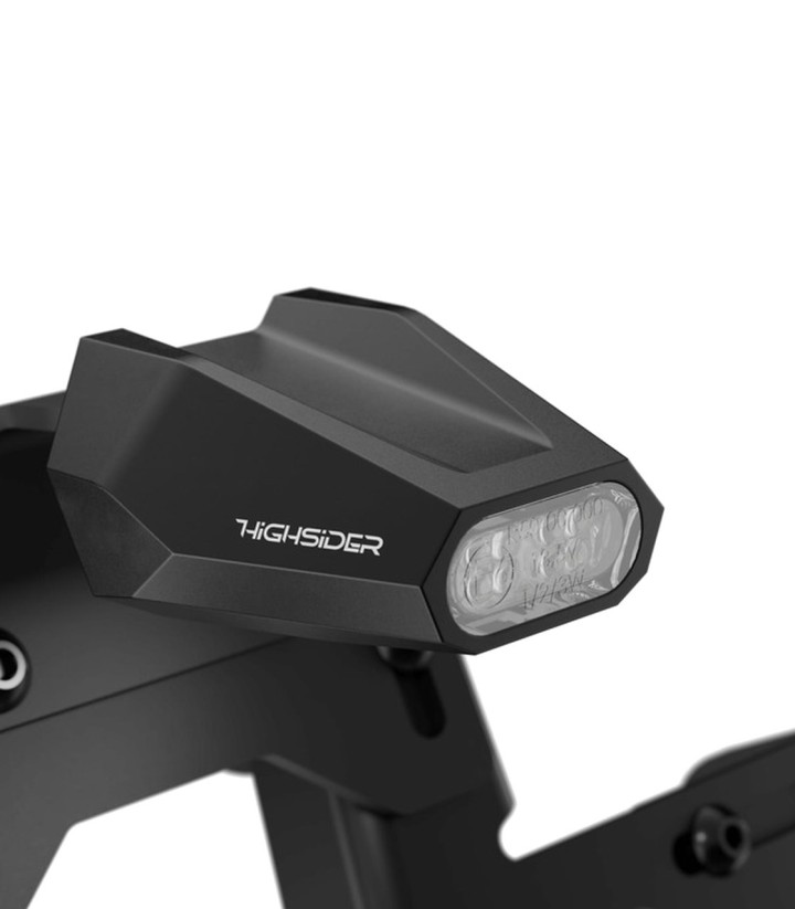 Piloto Trasero LED Highsider Split-V Negro con Cristal Transparente