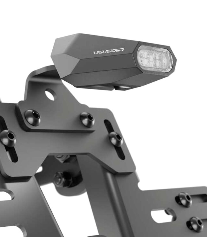 LED-Rücklicht Highsider Split-V Schwarz mit klarem Glas