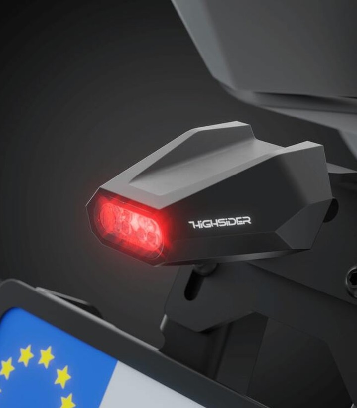 LED-Rücklicht Highsider Split-V Schwarz mit klarem Glas