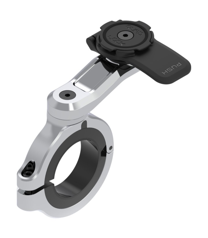 Suporte de guiador longo Quad Lock Pro cromado para Fatbar e Custom