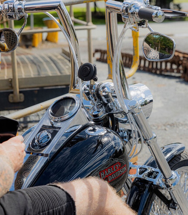 Support de guidon long Quad Lock Pro chromé pour Fatbar et custom