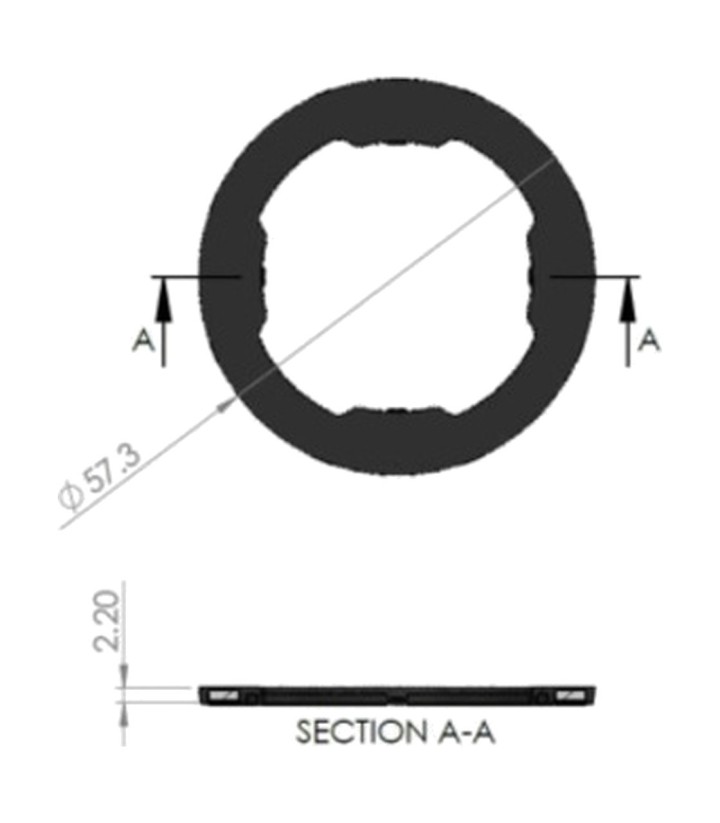 Quad Lock MAG-ring voor telefoonhoesje in grijs