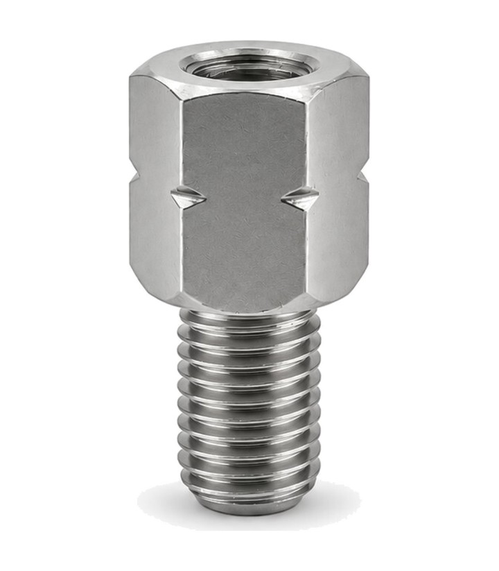 Adaptador de Retrovisor Highsider de Rosca Derecha M10 a Rosca Izquierda M10 en Cromado