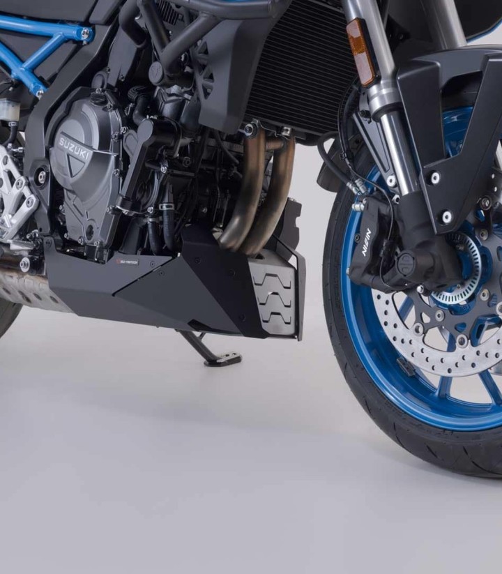 Protector de Cárter SW-MOTECH Negro y Plateado Suzuki GSX-8S (22), GSX-8T (25) MSS.05.846.10000