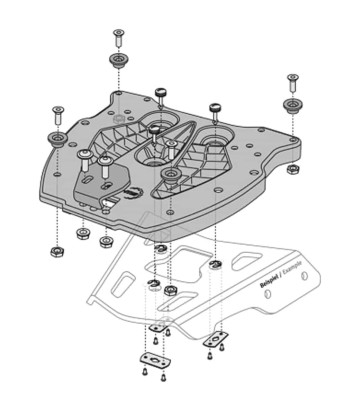 Adattatore per portapacchi Alu-Rack per bauletti TRAX GPT.00.152.400 SW-MOTECH