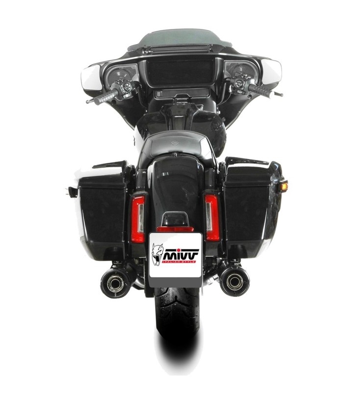 MIVV HR-1-uitlaat Gepolijst staal voor diverse modellen van Harley-Davidson HD.005.LH1XA