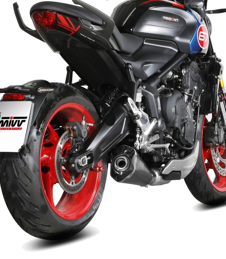 MIVV Delta Race-uitlaat Zwart voor Triumph Trident 660 (25-26) T.029.KDRB