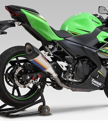 Yoshimura R-11 JMCA Exhaust Blue Titanium for Kawasaki Ninja 250/400 (18-24), Z 250/400 (19-24) 110-235-5e80b