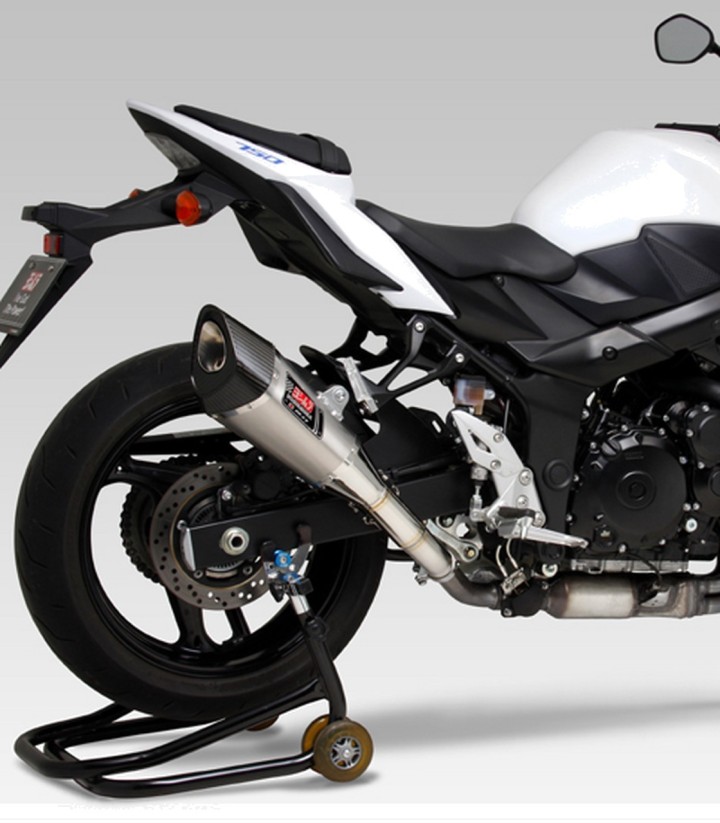 Yoshimura R-11 MotoGP Homologated Exhaust Blue Titanium with Carbon End Cap for Suzuki GSR 750 (11-16) 1a0-158-5e80b