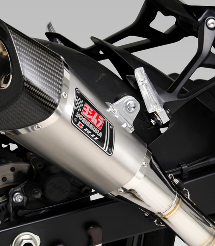 Yoshimura R-11 MotoGP Homologated Exhaust Blue Titanium with Carbon End Cap for Suzuki GSR 750 (11-16) 1a0-158-5e80b