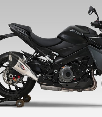 Yoshimura R-11Sq JMCA Exhaust Satin Stainless with Carbon End Cap for Suzuki GSXS 1000 (21-25) 110-19a-l13g0