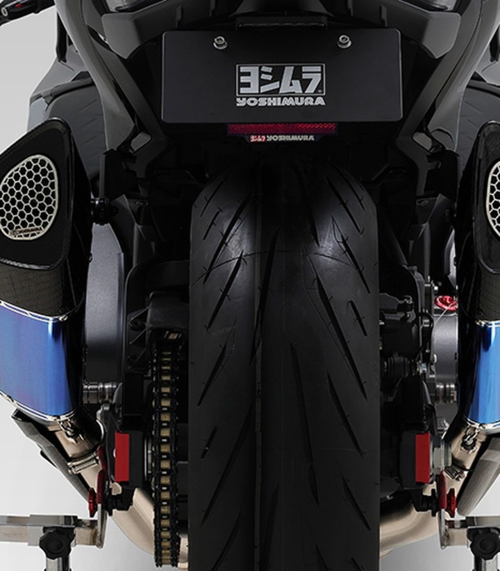 Yoshimura R-11SqR Full System Blue Titanium for Suzuki GSX 1300 R Hayabusa (21-23) 110-592-a16g0