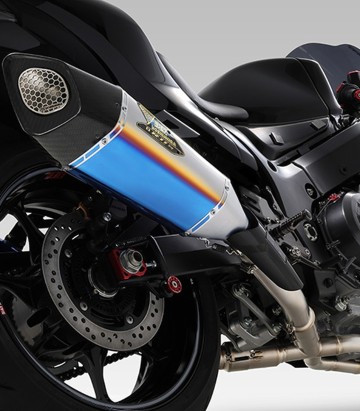 Yoshimura R-11SqR Full System Blue Titanium with Titanium Headers for Suzuki GSX 1300 R Hayabusa (21-23) 110-592-a16g1