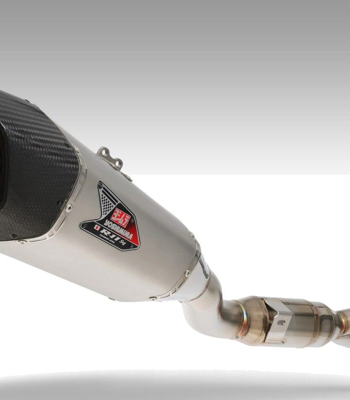 Yoshimura R-11SqR Full System Satin Stainless with Carbon End Cap for Suzuki GSX-8R (24-26), GSX-8S (23-26) 1f0-118-c13g0