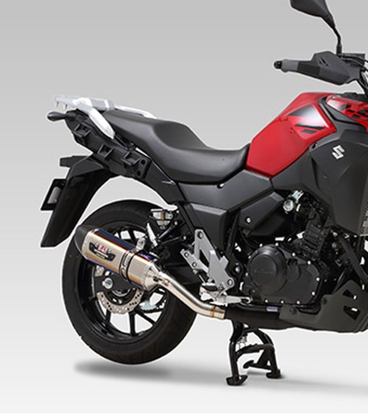 Yoshimura JMCA R-77S Exhaust Blue Titanium with Carbon End Cap for Suzuki DL 250 V Strom (17-23) 110-130-5w80b